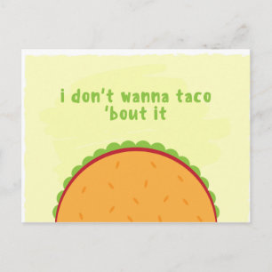 Carte Postale Illustration de taco drôle icône alimentaire