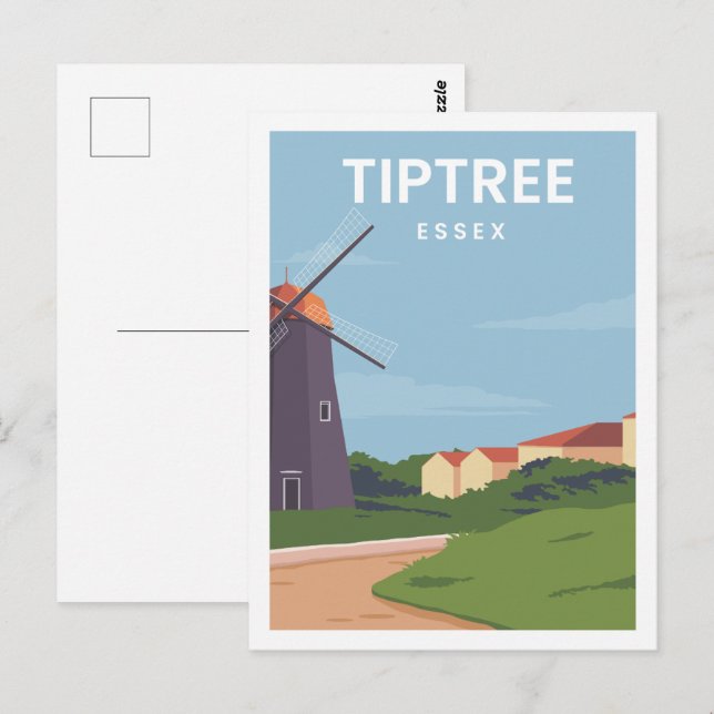Carte Postale Illustration de Tiptree Essex célèbre Travel Place (Devant / Derrière)