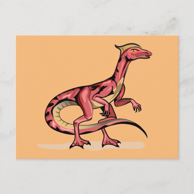 Carte Postale Illustration De Velociraptor. (Devant)