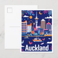 Illustration de Vintage voyage Auckland Nouvelle-Z