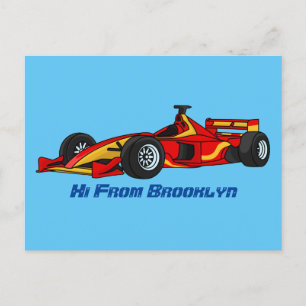 Carte Postale Illustration de voitures de course à grande vitess