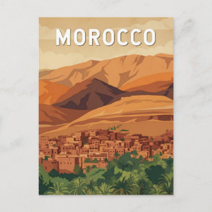 Carte Postale Illustration de voyage d'art vintage du Maroc