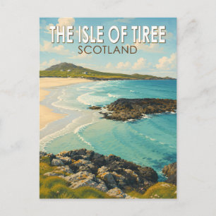 Carte Postale Illustration de voyage de l'île de Tiree en Écosse