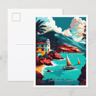 Carte Postale Illustration de voyage de Saint Maarten dans les C
