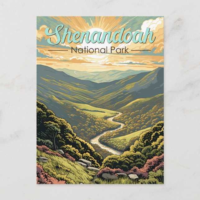 Carte Postale Illustration de voyage rétro du parc national de S (Devant)