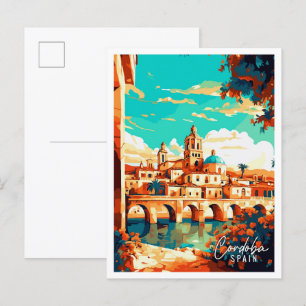 Carte Postale Illustration de voyage vintage Cordoba Espagne