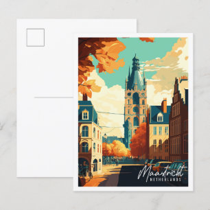 Carte Postale Illustration de voyage vintage de Maastricht Pays-
