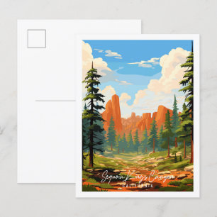 Carte Postale Illustration de voyage vintage du canyon des rois 