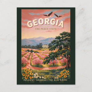 Carte Postale Illustration de voyage vintage Géorgie pays