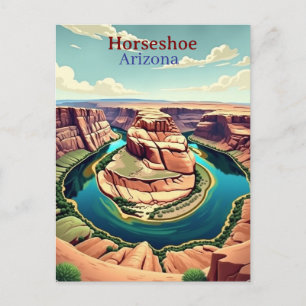 Carte Postale Illustration de voyage vintage Horseshoe Bend Ariz