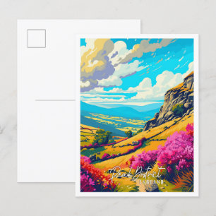 Carte Postale Illustration de voyage vintage Peak District Engla