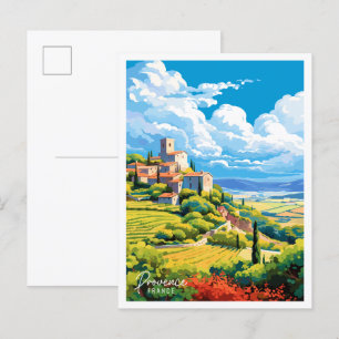 Carte Postale Illustration de voyage vintage Provence France