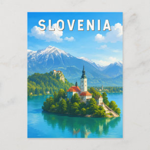 Carte Postale Illustration de voyage vintage sur la Slovénie