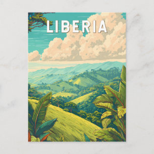 Carte Postale Illustration de voyage vintage sur le Liberia