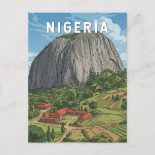 Carte Postale Illustration de voyage vintage sur le Nigeria