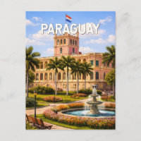 Illustration de voyage vintage sur le Paraguay