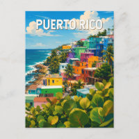 Illustration de voyage vintage sur Porto Rico