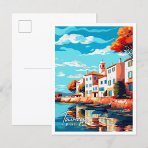 Carte Postale Illustration de voyage vintage Tavira Portugal