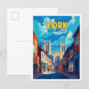 Carte Postale Illustration de voyage vintage York England