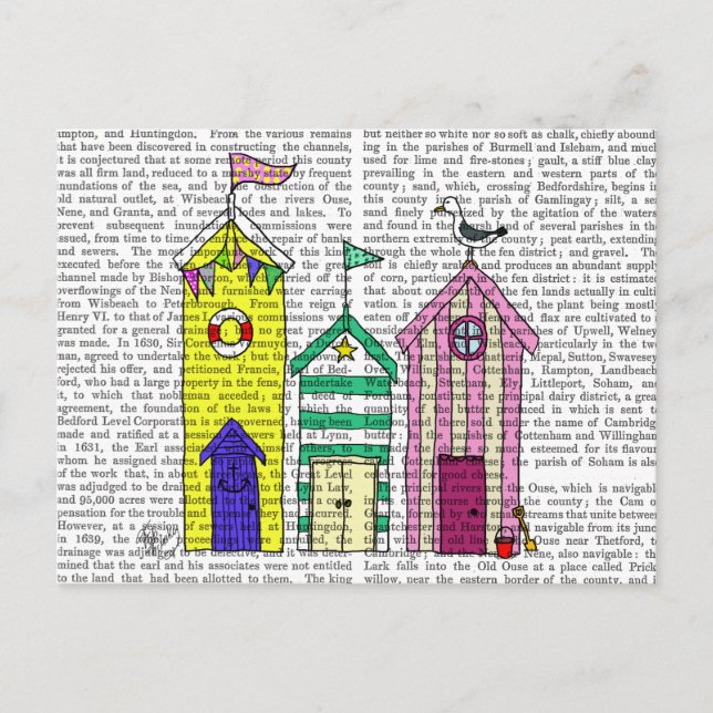 Carte Postale Illustration des Beach Huts 1 (Devant)
