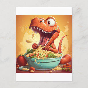 Carte Postale Illustration des nouilles de dinosaure