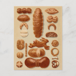 Carte Postale Illustration des pains allemands à partir d'un man