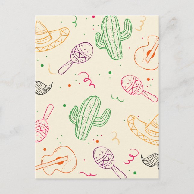 Carte Postale Illustration Dessinée À La Main De La Journée Cinc (Devant)