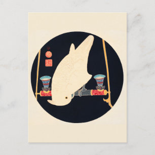 Carte Postale Illustration d'Ito Jakuchu sur Macaw blanc