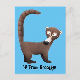 Carte Postale Illustration drôle curieuse de dessin animé de coa