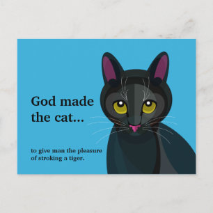 Carte Postale Illustration drôle de chat noir