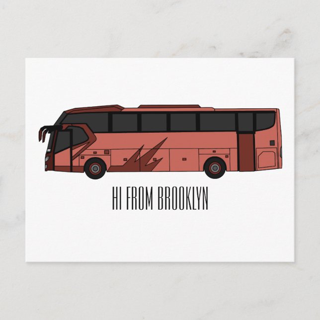 Carte Postale Illustration du bus (Devant)