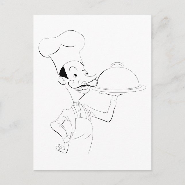 Carte Postale Illustration du chef (Devant)