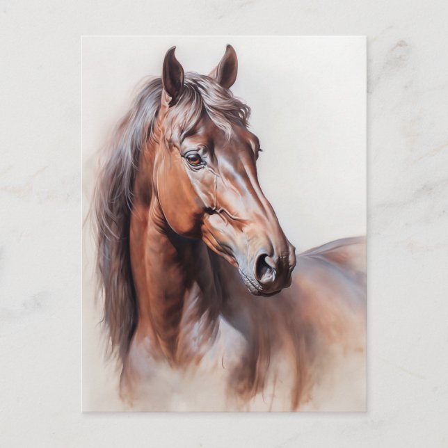 Carte Postale Illustration du cheval Traversée postfranchissante (Devant)