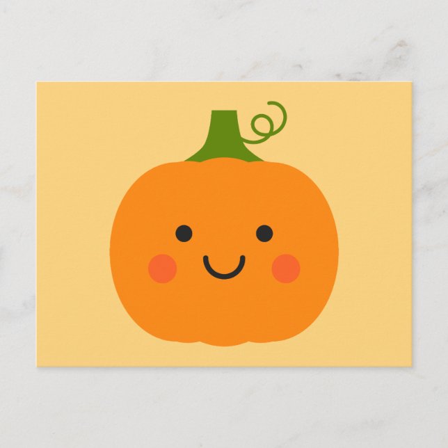 Carte Postale Illustration du citrouille souriant mignon (Devant)