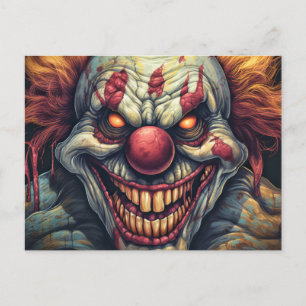Carte Postale Illustration du clown du Carnaval déplaisant