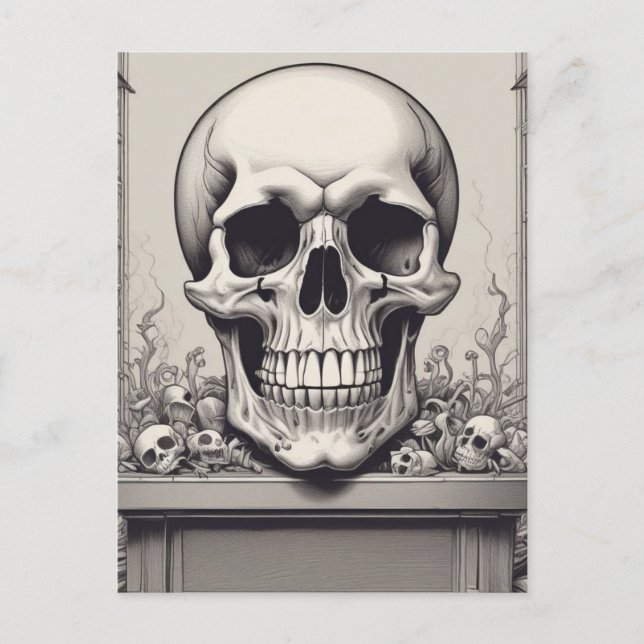 Carte Postale Illustration du crâne (Devant)