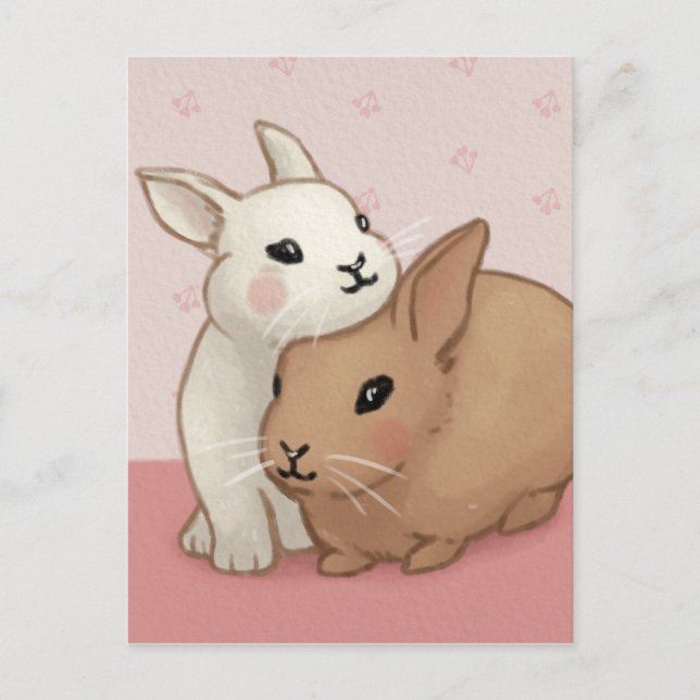 Carte Postale Illustration du lapin mignon (Devant)