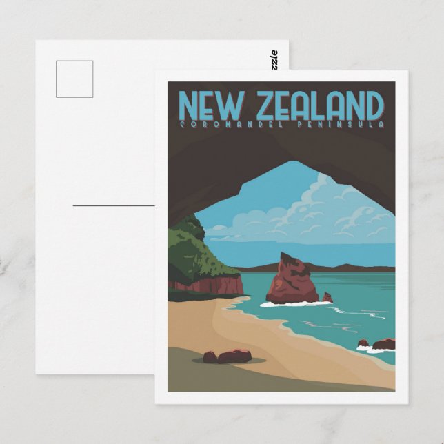 Carte Postale Illustration du lieu de voyage de la péninsule de  (Devant / Derrière)