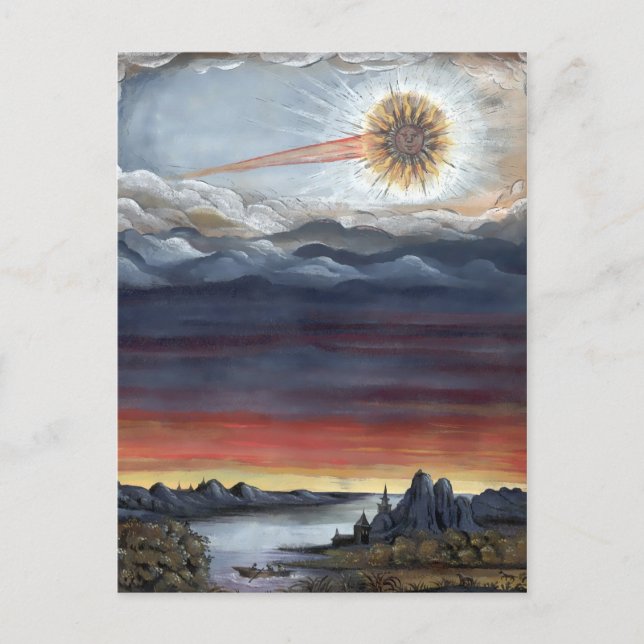 Carte Postale Illustration du livre de comète vintage Rosa (Devant)