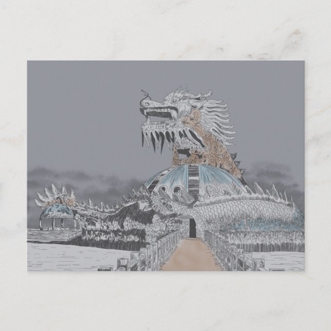 Carte Postale Illustration du parc aquatique abandonné du lac Th (Devant)