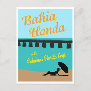 Carte Postale Illustration du Parc d'état de Bahia Honda Floride