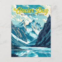 Illustration du parc national de Glacier Bay Retro