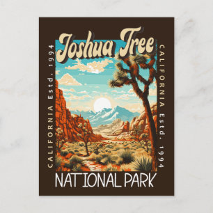 Carte Postale Illustration du parc national de Joshua Tree en ét