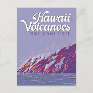 Carte Postale Illustration du parc national des volcans d'Hawaii