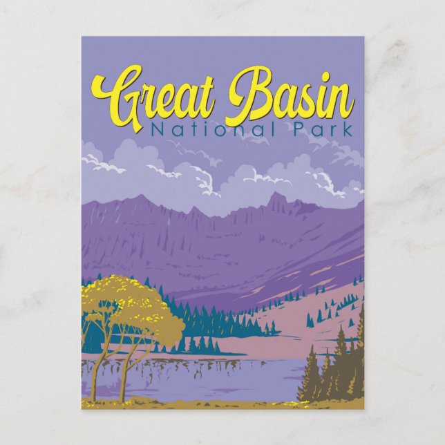 Carte Postale Illustration du parc national Great Basin Art de v (Devant)