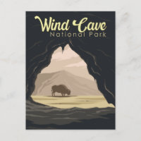 Illustration du parc national Wind Cave Travel Art