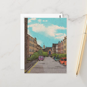 Carte Postale Illustration du paysage urbain du centre-ville d'É
