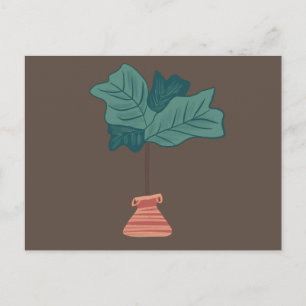 Carte Postale Illustration du Plante à pointes vert de l'arbre d