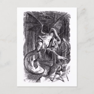 Carte Postale Illustration du poème Jabberwocky. 1871