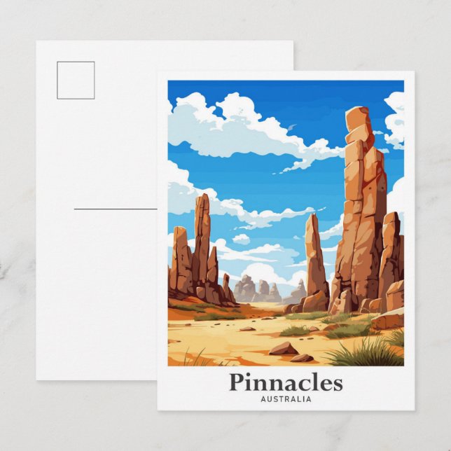 Carte Postale Illustration du portrait de voyage de Pinnacles Au (Devant / Derrière)